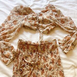 Beautiful two piece mini skirt set